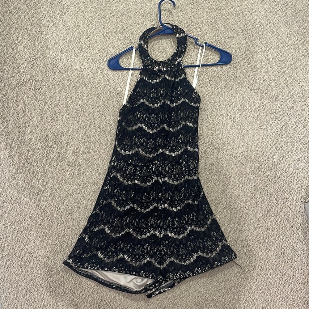 Black lace romper